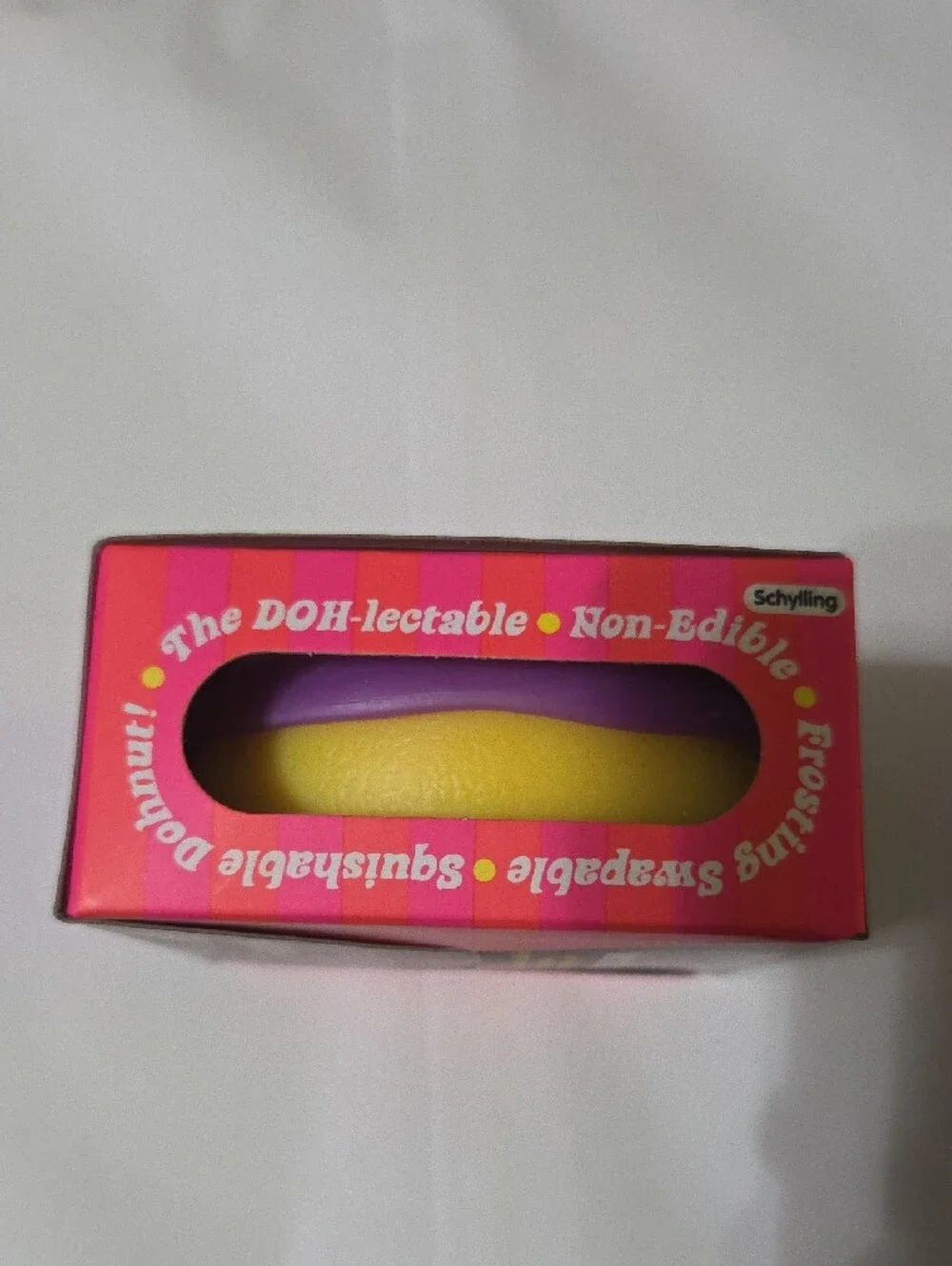 Needoh Yellow Dohnut W/Purple Powder Frosting Squishy Toy 26061HY Authentic